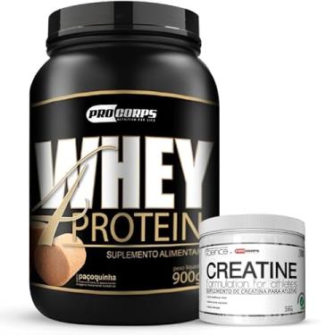 Imagem de Kit Whey Protein 4W 900g + Creatina 100% Pura 200g Pro Corps (900g, Paçoca)