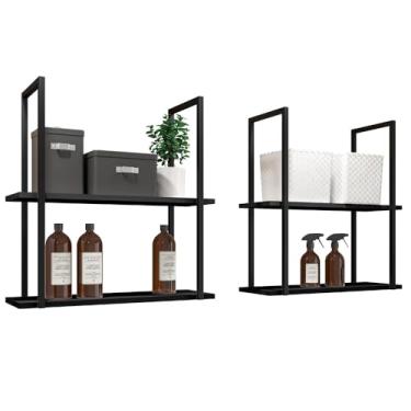 Imagem de Kit 2 Prateleiras Decorativas Multiuso Estilo Industrial Loft D09 Preto - Mpozenato