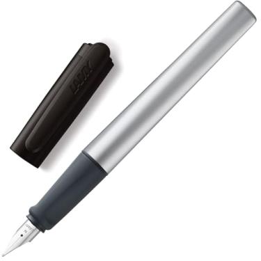 Imagem de LAMY nexx black – Caneta tinteiro com grip antiderrapante e pena de aço polido tamanho M - corpo triangular em alumínio - incluindo cartucho LAMY T 10 azul