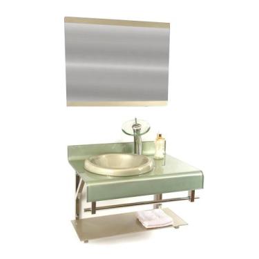 Imagem de Gabinete Vidro Banheiro Estilo Choppin Full Inox Cores - Cubas e Gabin
