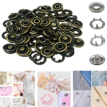 Imagem de Botoes De Pressão de metal TicTac Para Roupa de Bebê Body 50 Botao Tam