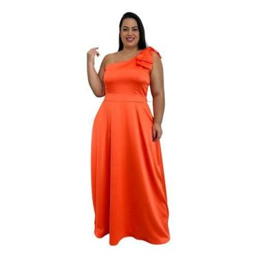 Imagem de Vestido Festa Longo Plus Size De Um Ombro Só Laço + Gravata - Lia Bent