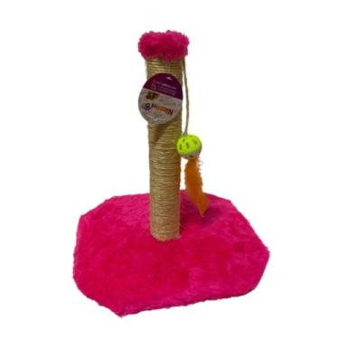 Imagem de Arranhador Torre Para Gatos Com Bola Pena - Rosa. - Nica pet
