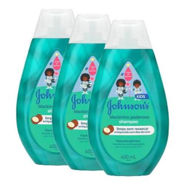 Imagem de Kit 3 Shampoos Infantis Johnson's Baby Blackinho Poderoso 400ml cada