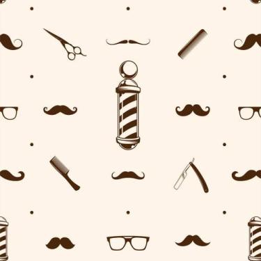 Imagem de Papel De Parede Adesivo Lavável Barbearia Old School 3M - Colai