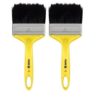 Imagem de Kit 2 Trinchas Pinceis Tigre Janela Portão Escada Esmalte Óleo Pintura