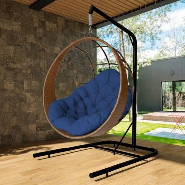 Imagem de Cadeira Balanço Ninho Suspenso com Suporte e Almofada Impermeável