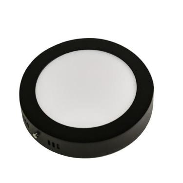Imagem de Plafon Led Sobrepor Redondo Preto 12w Yamamura, LED BRANCO FRIO (6000K