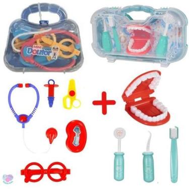 Imagem de Maleta Mini Doutor E Doutora Kit Médico Dentista Infantil - PAKITOYS
