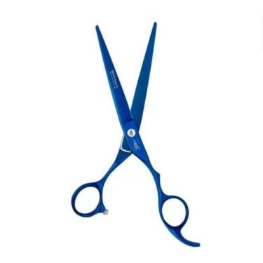 Imagem de Tesoura de Corte Profissional Navalha 7.0 Mofashi Cabeleireiro, Azul
