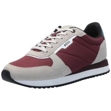 Imagem de BOSS Tênis masculino Kai Retro Style Low Profile, Ameixa bordô, 44