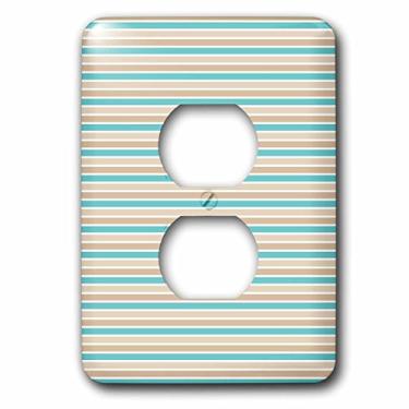 Imagem de 3dRose Lsp_192719_15 cm Beach Cream Sand Aqua Stripes 2 Plug Cover Outlet Cover