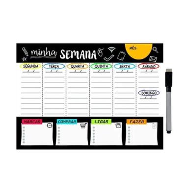 Imagem de Quadro Organizador Mural Escolar Planejador Semanal - Onze22, 40x60 