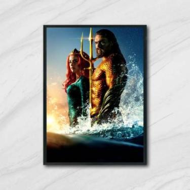 Imagem de Quadro Fotografia Aquaman 24x18cm - Quadros On-line, Madeira preta