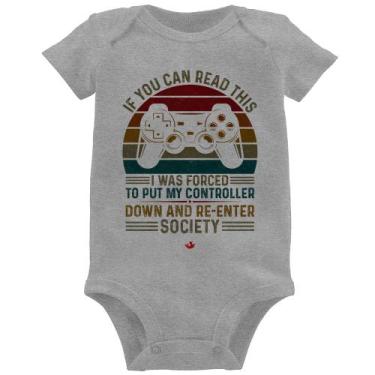 Imagem de Body Bebê Forced to reenter society - Foca na Moda, Cinza, GG