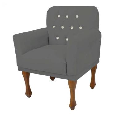 Imagem de Poltrona Cadeira Decorativa  Mona com Strass Sala de Estar Recepção Es