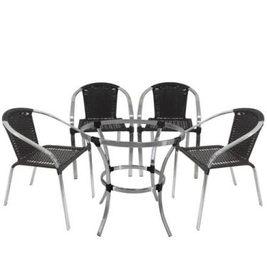 Imagem de Conjunto 4 Cadeiras com mesa Salinas em Alumínio e Fibra Sintética par