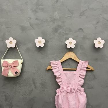 Imagem de 4 Ganchos de parede infantil menina decoração formatos rosa - Hanger D