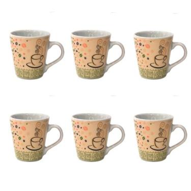 Imagem de Xícaras caneca Café Chá Porcelana 110 Ml louça personalizada 6 unidade