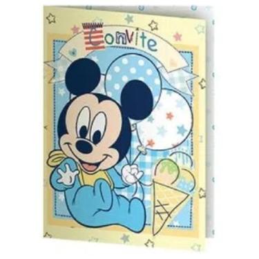 Imagem de Convite Aniversário Disney Baby Mickey Com 8 Regina