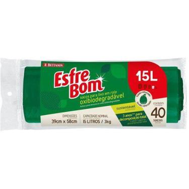 Imagem de Saco Lixo Esfrebom Bettanin Rolo 40 Unidades 15l
