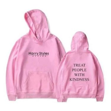 Imagem de Moletom Canguru Com Estampa Harry Styles Treat People With K - SEMPREN