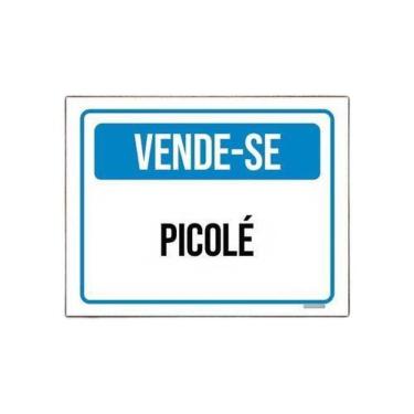 Imagem de Placa Sinalização Vende-Se Picolé Azul 36X46