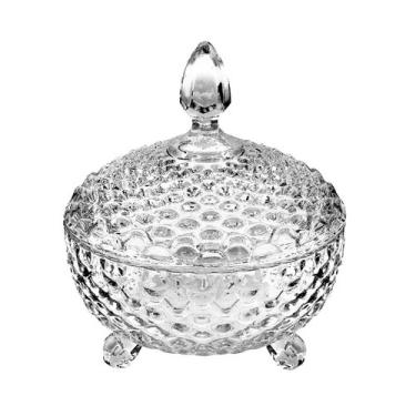 Imagem de Bomboniere de Vidro 16x18cm Potiche Decorativo Baleiro Enfeite Doces D