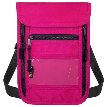 Imagem de sundee Carteira de pescoço de viagem com zíperes duplos, suporte de passaporte com bloqueio de RFID e alça de pescoço ajustável para homens e mulheres para manter dinheiro, cartões de crédito e