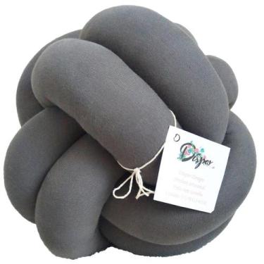 Imagem de Almofada de nó Escandinavo Cinza - Díspar Design