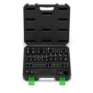 Imagem de TecoTek Conjunto de soquetes hexagonais de impacto de 38 peças, unidade de 1/10.2 cm, 3/20.3 cm e 1/5.1 cm, soquete Allen SAE e métrico, aço S2 e Cr-V, aço S2, 5/162.6 cm - 3/10.2 cm, 2 mm - 19 mm,