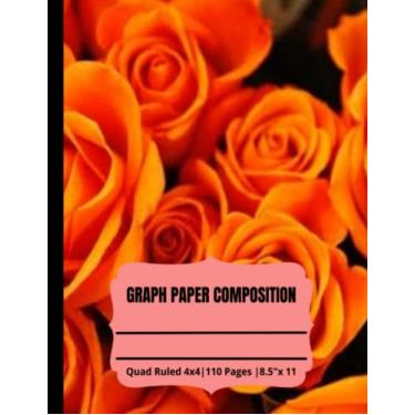 Imagem de Graph Paper Composition: Quad Ruled 4x4 | 100 Pages | Large 8.5"X11" | Grid Paper Notebooks for Students | Floral Design Series | Graph Paper Composition