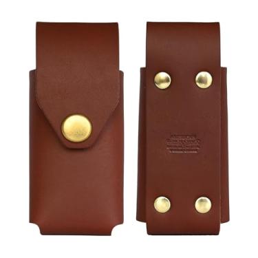 Imagem de American Bench Craft Capa de couro multiferramenta e capa de faca para Gerber Diesel e MP600 - bainha/coldre de couro rebitado com encaixe de latão - marrom