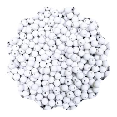 Imagem de 300 Miçangas Emborrachada 6mm Pérola Missanga Bijuteria Artesanato (Branco)