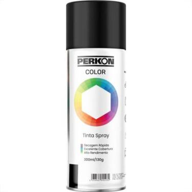 Imagem de Tinta Spray Perkon Uso Geral Preto Brilhante 300Ml 7206