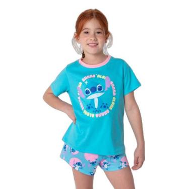 Imagem de Pijama Manga Curta Algodão Menina Stitch - Puket, 6