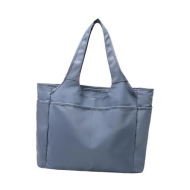 Imagem de Vaveren Sacola de sacola para mulheres viagens leves Duffel bolsa de ombro de bolsa de viagem esporte bolsa de ginástica para viagens fitness, Azul