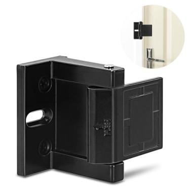 Imagem de JIADAXIN Fechadura de porta reforçada de alta segurança – Trava de privacidade de alumínio para casa e hotel, fácil instalação com parafusos de aço inoxidável, fechadura noturna interna para proteção