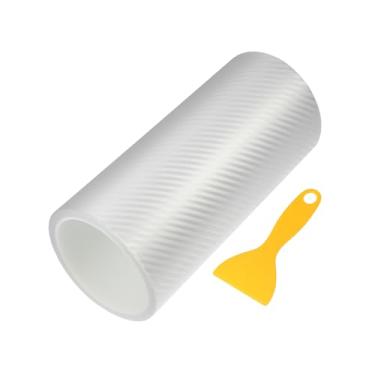 Imagem de REPAIROCK Capa de filme protetor de peitoril de porta de carro, 500 x 20 cm 16,4 ftx7,81.0 cm padrão de fibra de carbono universal para caminhão, SUV, acrílico antiarranhões, transparente com