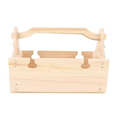 Imagem de Mesa de Piquenique Dobrável de Madeira, Portátil Ao Ar Livre 2 Em 1 Vintage Com Porta de Vidro, Adequado para Camping, Barco (Cor de grão de madeira)