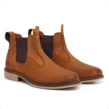 Imagem de Bota Masculina de Couro, Nobuck Camel Confort, Ref 9800 Cor:;Tamanho:39;Gênero:Masculino-Masculino