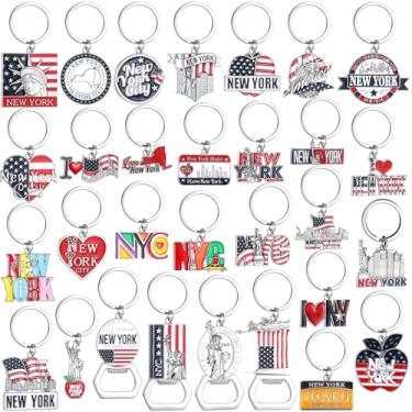 Imagem de Landical 30 peças prata EUA City State Lembranças Presentes Chicago Metal Chaveiro Nyc Chaveiros Florida Gifts Texas Bulk Travel, Vermelho, azul, branco., 0.79 - 1.57 inches