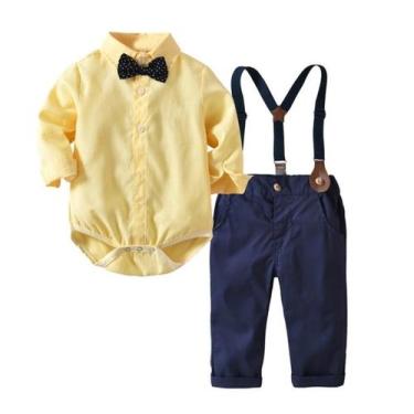 Imagem de Roupa Bebe Conjunto Menino Social Body Festa Casamento - JUJUBA, 9-12 