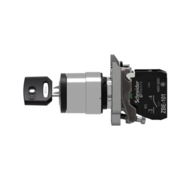 Imagem de Chave Seletora 22Mm Metálica, 2 Posições, Com Chave Xb4Bg21