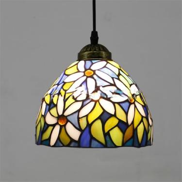 Imagem de OUFULA Luminária pendente contemporânea de vidro colorido, americana, retrô, criatividade, sala de estar, restaurante, quarto, villa, hotel, corredor, café, lustre (Estilo 6)