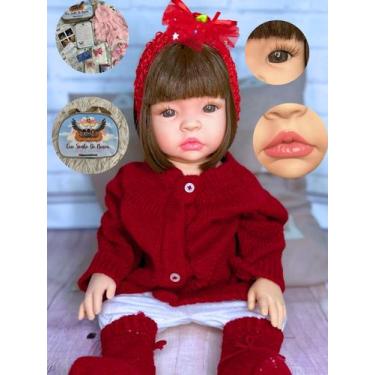 Imagem de Bebe Reborn Boneca BK 100% Silicone Castanho VR Enxoval - Que Sonho De