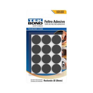 Imagem de Feltro Redondo 20MM Preto C/24 Peças - Tekbond