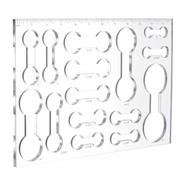 Imagem de PH PandaHall Modelo de roteador para marcenaria, modelos de embutimento de halteres, réguas de escala de desenho transparente de acrílico, gabarito, conjunto de ferramentas de medição de costura para
