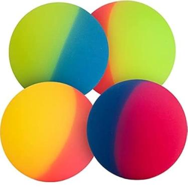 Imagem de Bolas Jumbo Bouncy Balls – (pacote com 4) Bolas geladas de 7,6 cm para crianças em cores vivas para lembrancinhas de festa de aniversário e prêmios de carnaval da Bedwina