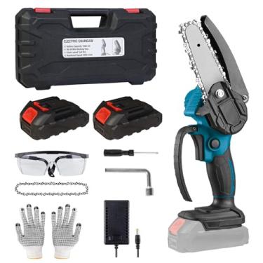 Imagem de Torin ACP01B Mini motosserra sem fio de 4 polegadas: motosserra portátil elétrica (alimentada por bateria) para corte de madeira, poda de jardim, poda de árvores e poda de arbustos, azul